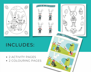 Easter Colouring Pages, Easter Activities for Kids, DIGITAL