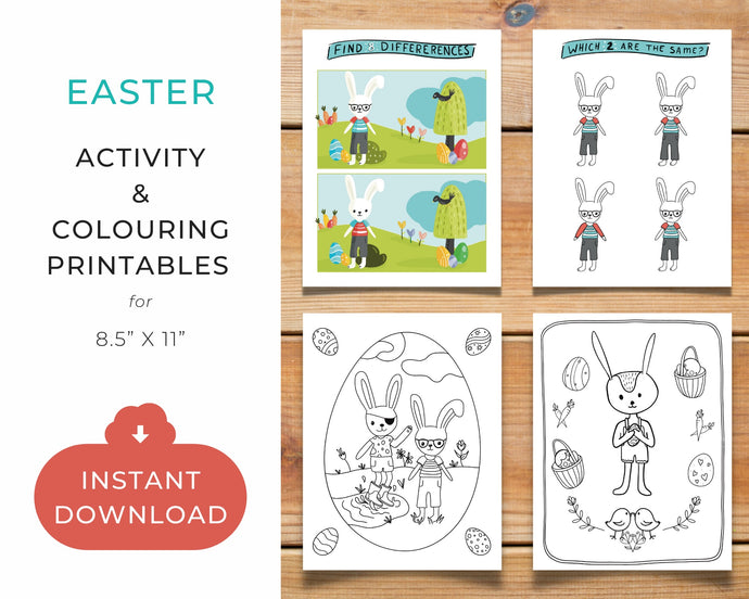 Easter Colouring Pages, Easter Activities for Kids, DIGITAL