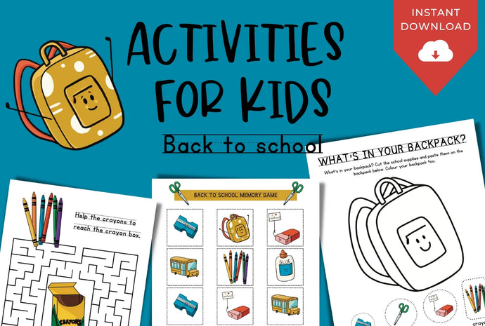 PRINTABLE Back to School Activity | INSTANT DOWNLOAD | Popular Games for Kids | Back to School Coloring Sheets