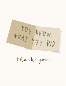 You Know What You Did