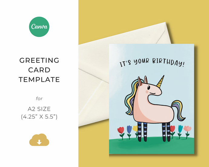 A2 Greeting Card Template | Canva Template | Customize | Editable Canva Template | Stationery Template