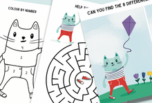 Load image into Gallery viewer, Cat Coloring Pages, Printable Kitten Coloring Pages for Kids, Boys, Girls, Kitten/Cat Birthday Party Activity, INSTANT DOWNLOAD