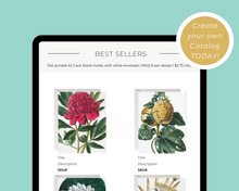 Load image into Gallery viewer, 5.5&quot;x8.5&quot; Wholesale Catalog, Line Sheet Template, Editable Wholesale Template, Sales Sheet, Price List Template, Canva Linesheet Catalogue